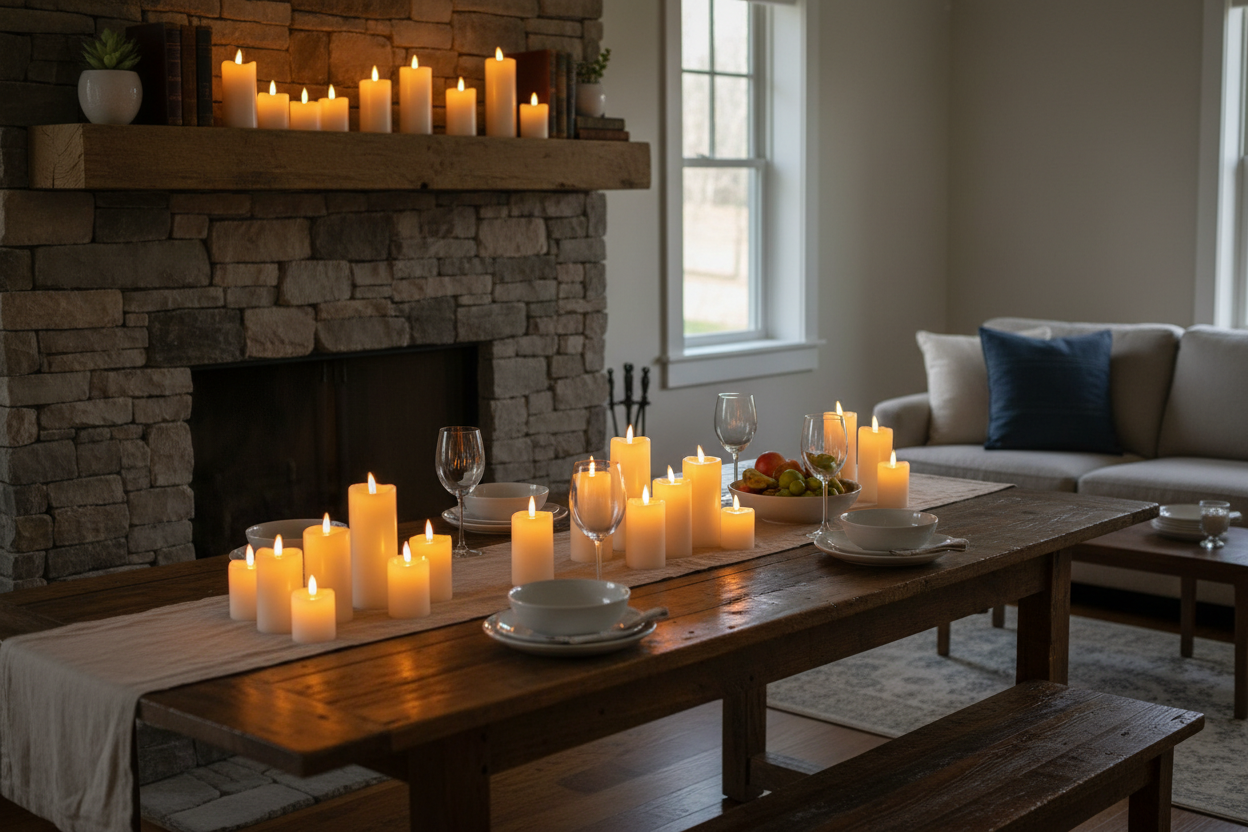 LED candles decor scene