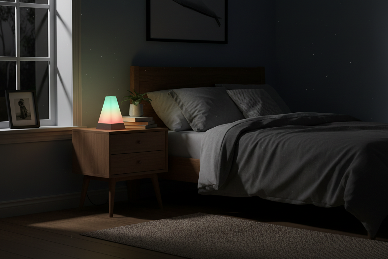 Photorealistic bedroom scene